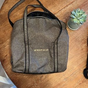 Victoria secret glitter gold and black bag